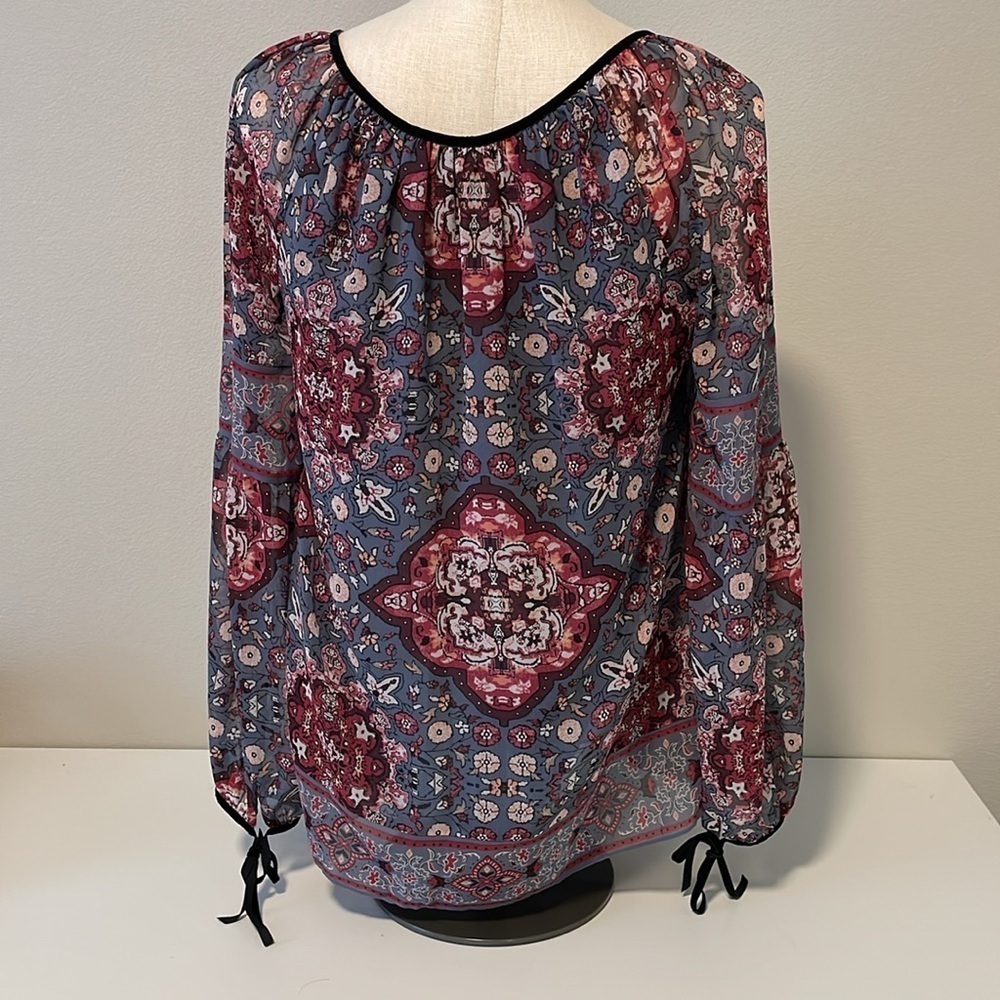 White House Black Market floral blouse sz 6 - Picture 4 of 7
